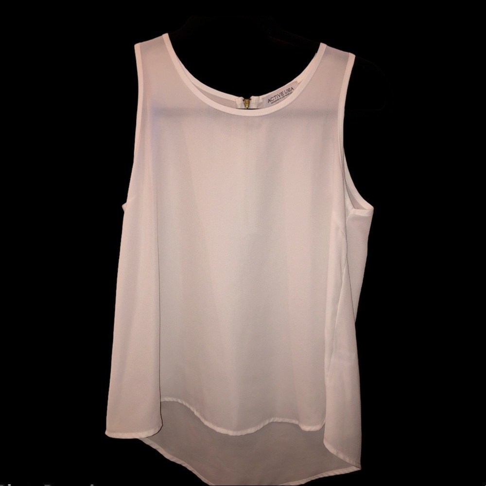 White Sleeveless Blouse